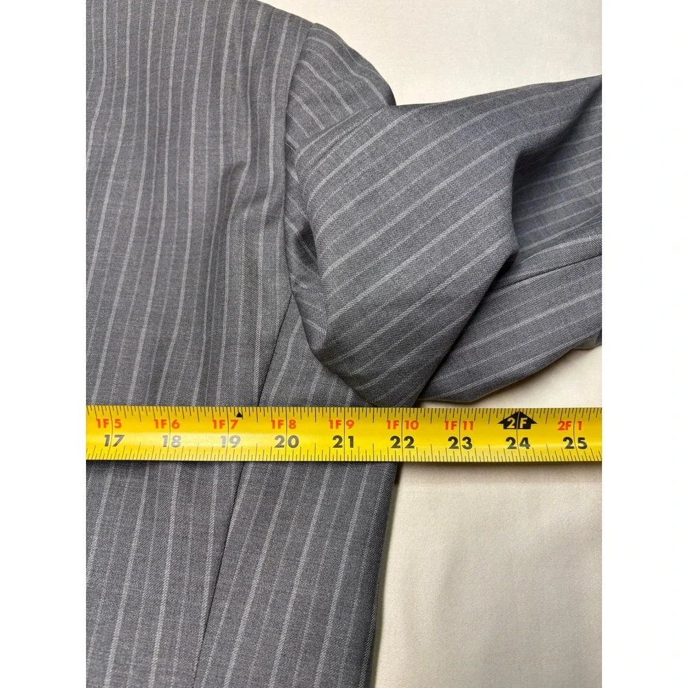 Brooks Brothers x Vitale Barberis 1818 Regent Grey Pinstripe Wool Mens 43R Italy